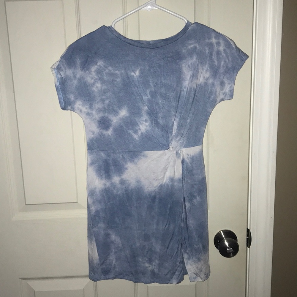 🌀🤍 Blue and white tie dye dress